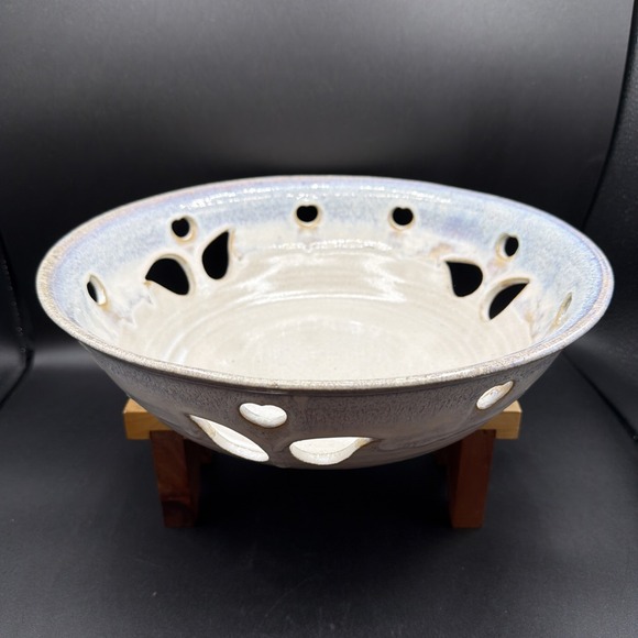 Studio Other - VTG Signed Neher Studio Pottery Large Serving Bowl Glazed Stoneware 1992 11.5"